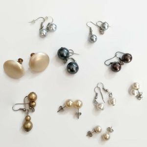 5/$20 - 10 Pairs Faux Pearl Earrings